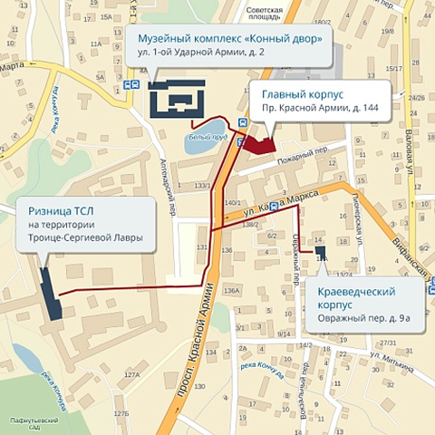 Схема прохода к Главному корпусу